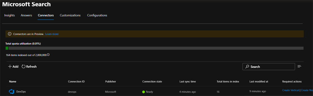 Extend Microsoft Search With Azure DevOps Graph Connector